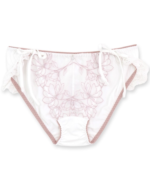 軽やかに揺れるチュールフラワー可愛くて楽ちんな紐ショーツ 「ノーブルティアラブラ002 脇紐」 脇紐ショーツ