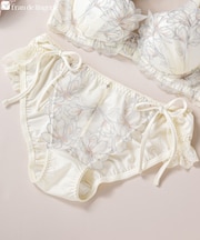 軽やかに揺れるチュールフラワー可愛くて楽ちんな紐ショーツ 「ノーブルティアラブラ002 脇紐」 脇紐ショーツ