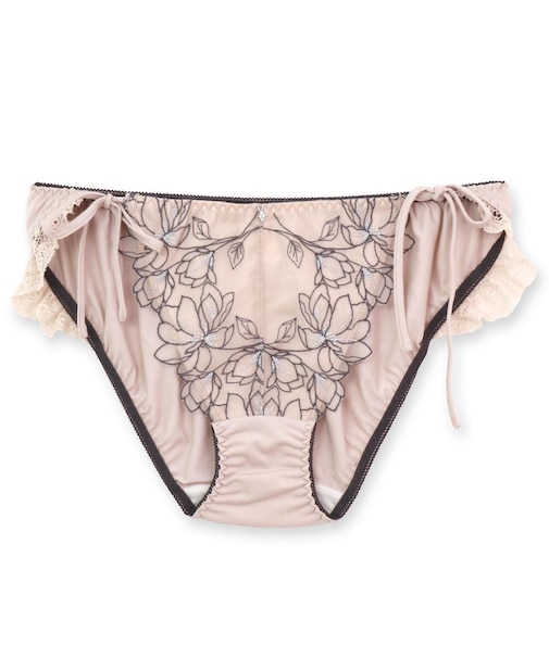 軽やかに揺れるチュールフラワー可愛くて楽ちんな紐ショーツ 「ノーブルティアラブラ002 脇紐」 脇紐ショーツ