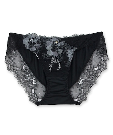 華あり刺繍デザイン穿きやすいノーマルショーツ 「スタイルアップワイヤレスフローラ ショーツ」 ショーツ