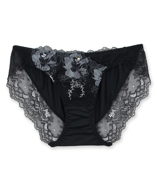 華あり刺繍デザイン穿きやすいノーマルショーツ 「スタイルアップワイヤレスフローラ ショーツ」 ショーツ