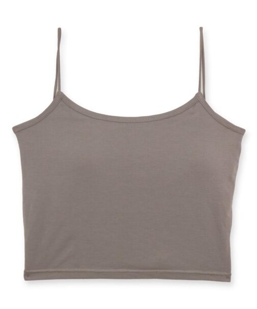 さらっと滑らかなシルキーリネンクロップド丈のパッド付きキャミ 「シルキーリネン キャミソール」 キャミソール