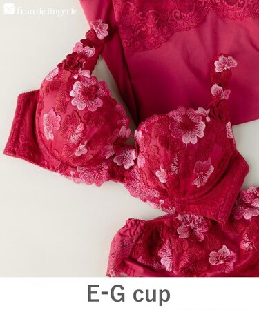 バストメイクの真骨頂 可憐な花びら刺繍 「グレースイストフラワーペタル ブラジャー（ワイヤー有り）」 ブラジャー