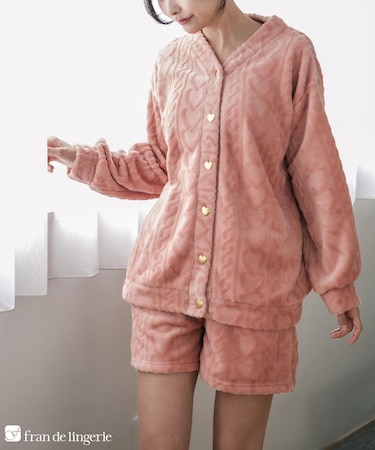 ふんわり軽くて暖かいmemory fleece (メモリーフリース)カーディガン＆ショートパンツ 「メモリーフリース 全開上下セット」 全開上下セット