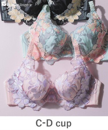 ボディメイクの真骨頂印象派の絵画のようなフラワーモチーフ 「グレースイストムード ブラジャー（ワイヤー有り）」 ブラジャー