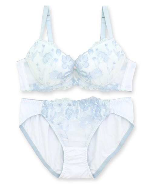 刺繍レースのベーシックデザイン自分らしいバストに 「フランスタンダード006 ペアブラジャー（ワイヤー有り）」 ブラジャーショーツセット