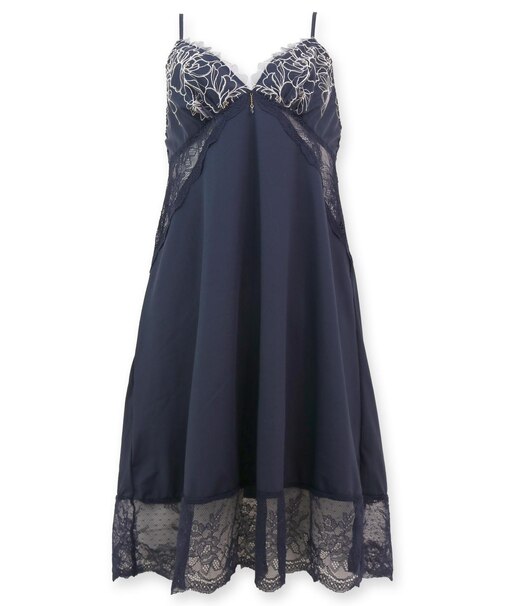 品ありチュールフラワー可愛い＋実用的 「ノーブルティアラブラ003 デザイン系スリップ」 スリップ