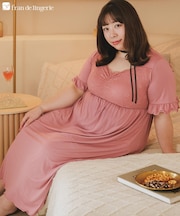 餅田コシヒカリさんとコラボレート☆ナイトブラ付きルームウェア『LuNight（ルナイト）』ナイトブラ付き半そでロングワンピース 「ルナイト ワンピース」 ワンピース
