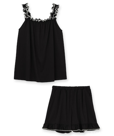 ≪tororelax とろリラ≫ フリルノースリーブトップス＆ショートパンツ セットアップ 「とろリラ キャミソールセット」 キャミソールセット