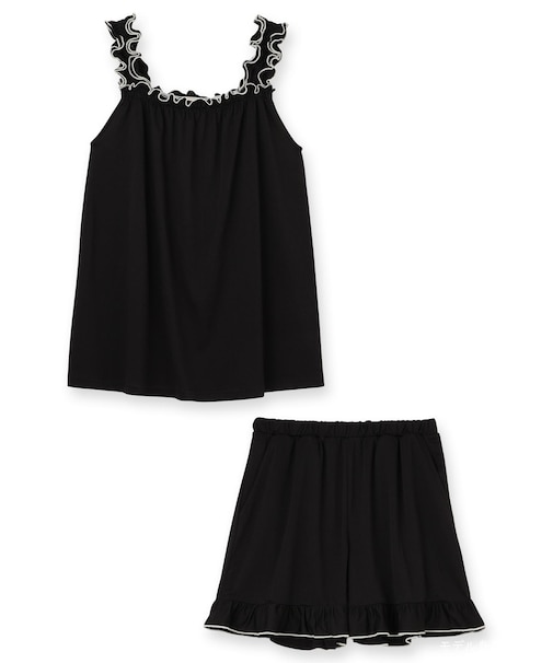 ≪tororelax とろリラ≫ フリルノースリーブトップス＆ショートパンツ セットアップ 「とろリラ キャミソールセット」 キャミソールセット