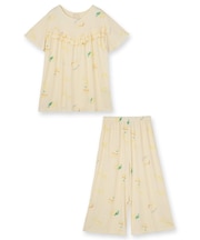 ≪tororelax とろリラ≫ 胸元フリル プルオーバー＆クロップドパンツ セットアップ 「とろリラ かぶり上下セット」 かぶり上下セット