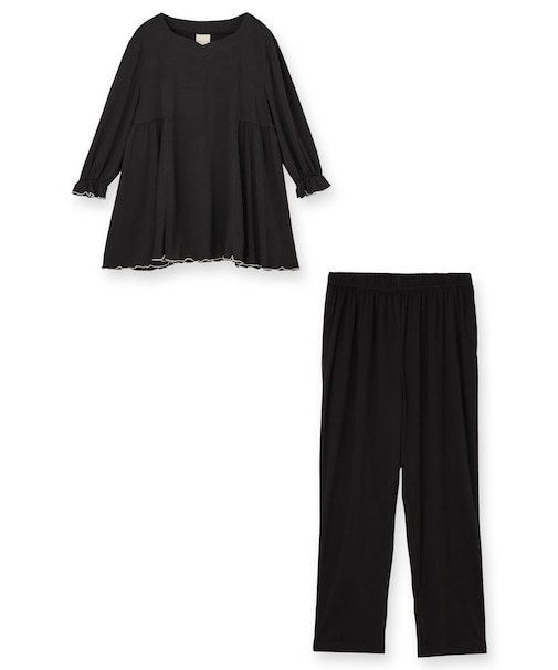 ≪tororelax とろリラ≫ 七分袖プルオーバー＆テーパードパンツ セットアップ 「とろリラ かぶり上下セット」 かぶり上下セット