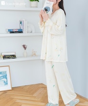 ≪tororelax とろリラ≫ 前開き長袖シャツ＆イージーロングパンツ セットアップ 「とろリラ 全開上下セット」 全開上下セット