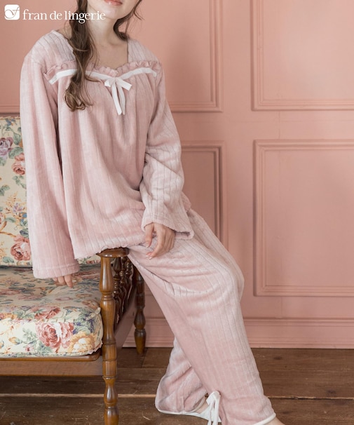 もこもこ ルームウェア パジャマ レディース 冬 あったか モコモコ 着る毛布「メモリーフリース」