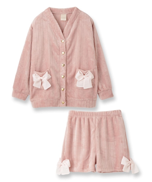 もこもこ ショートパンツ ルームウェア パジャマ レディース 冬 あったか 前開き モコモコ 着る毛布「メモリーフリース」