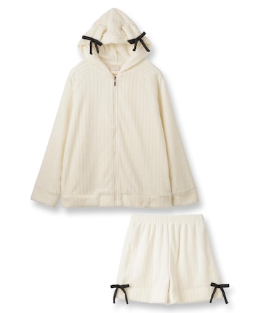 もこもこ ショートパンツ ルームウェア パジャマ レディース 冬 あったか 前開き モコモコ 着る毛布「メモリーフリース」