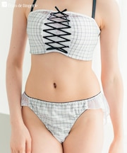 刺繍で描くリッチなマドラスチェックデザイン「スフレフィット002」バックレースショーツ