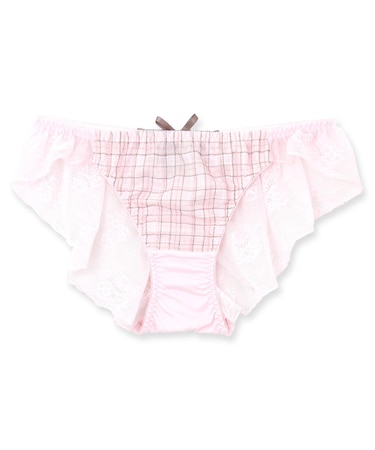 刺繍で描くリッチなマドラスチェックデザイン「スフレフィット002」バックレースショーツ