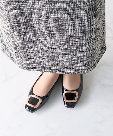 【BRIDGET BIRKIN】スクエアバックルフラットシューズ