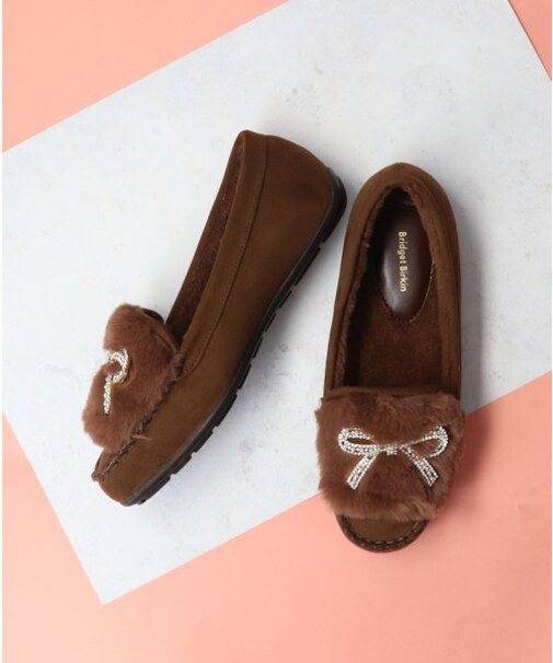 【Bridget Birkin】キラキラリボンムートンシューズ