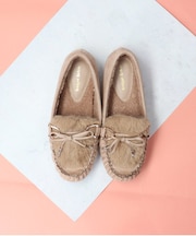 【Bridget Birkin】フェイクファーリボンモカシン