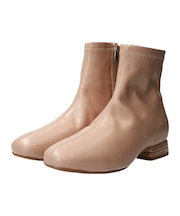 【Bridget Birkin】パールチェーンヒールストレッチショートブーツ