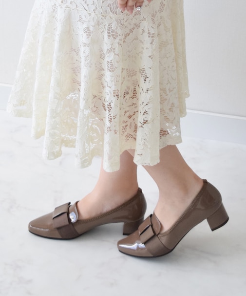 【BRIDGET BIRKIN WALK】オペラリボンヒールウォーキングパンプス
