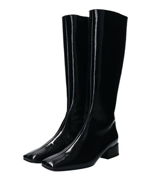 FABIO RUSCONI】ローヒールスクエアトウロングブーツ｜ブリジット