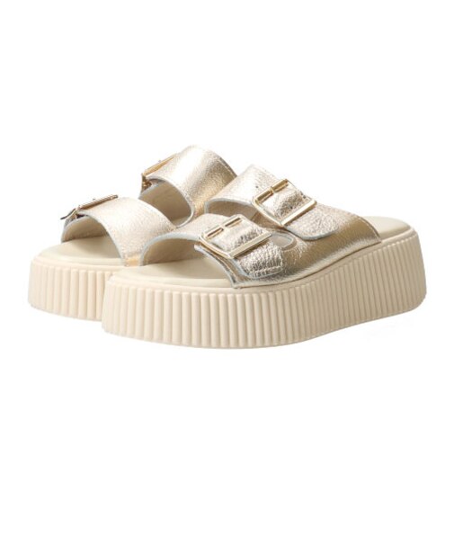 【TAMARIS】ダブルベルト厚底ミュールサンダル