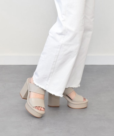 【CARRANO】厚底チャンキーヒールミュールサンダル