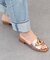 【Oh my Sandals】ローヒールチェーンミュールサンダル