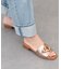 【Oh my Sandals】ローヒールチェーンミュールサンダル