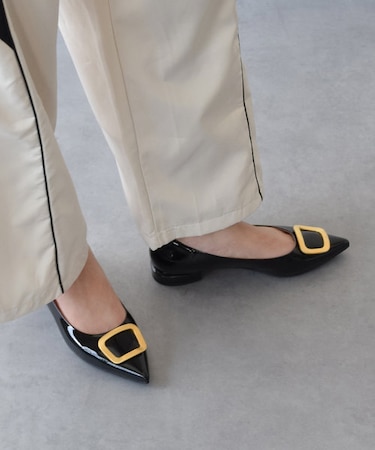 【FABIO RUSCONI】ローヒールバックルパンプス