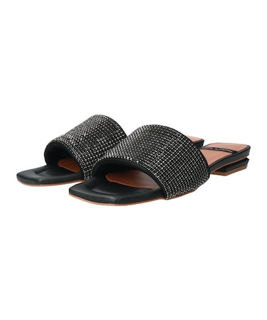 【ANGEL ALARCON】スクエアトウフラットスライドサンダル