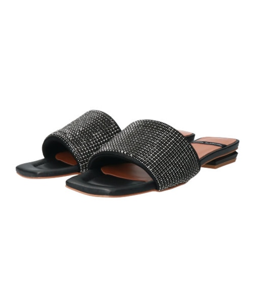 【ANGEL ALARCON】スクエアトウフラットスライドサンダル