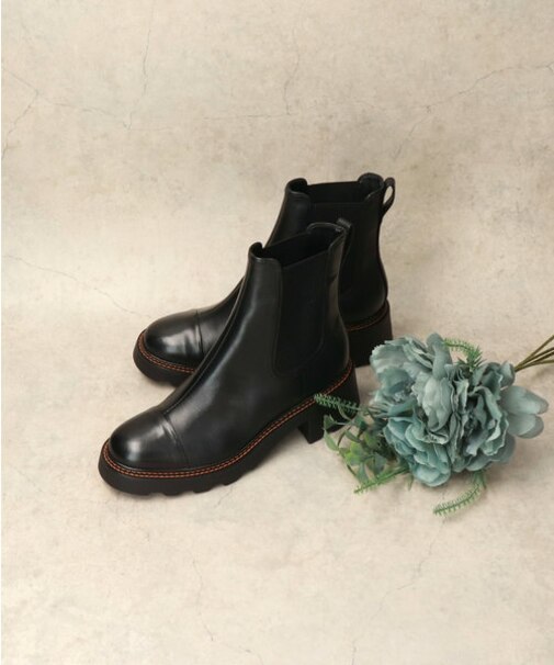 【CARRANO】ボリュームソールサイドゴアショートブーツ