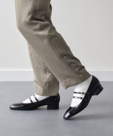 【FABIO RUSCONI】ラウンドトウダブルストラップパンプス