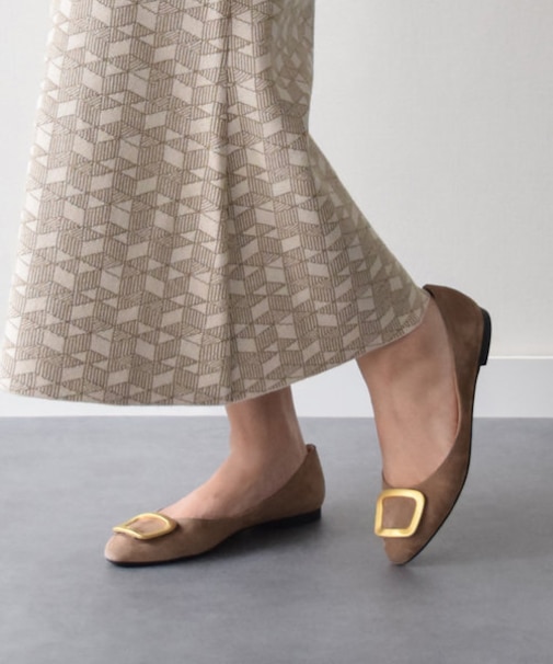 【FABIO RUSCONI】オーナメント付きバレエシューズ