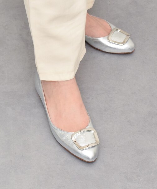 【FABIO RUSCONI】オーナメント付きバレエシューズ