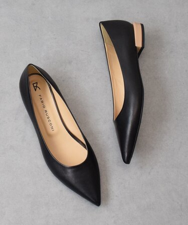 【FABIO RUSCONI】ポインテッドトウカラーヒールパンプス