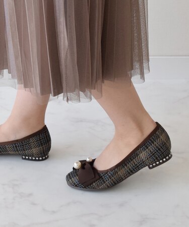 【BRIDGET BIRKIN】ビッグパールリボンフラットシューズ