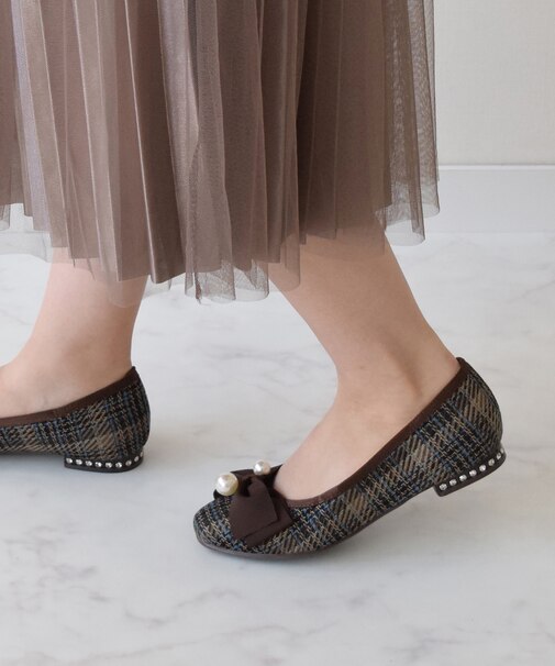 【BRIDGET BIRKIN】ビッグパールリボンフラットシューズ