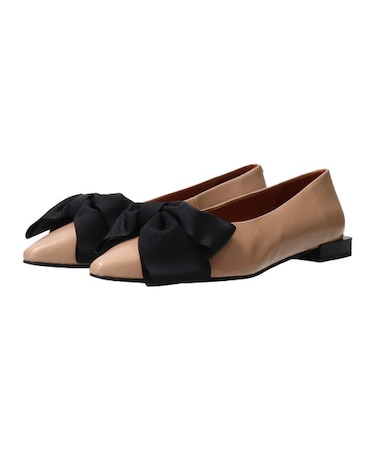 【ANGEL ALARCON】ビッグリボンローヒールパンプス