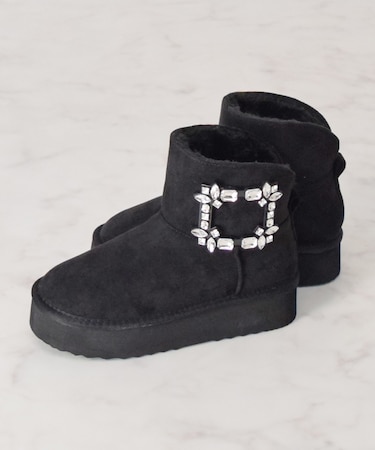 【BRIDGET BIRKIN】バックルビジュームートンブーツ