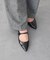 【INTER-CHAUSSURES】ポインテッドストラップフラットパンプス 