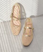 【Bridget Birkin】ドットビジューチュールフラットシューズ(551521)
