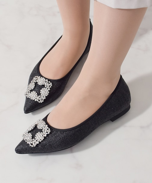 【Bridget Birkin】ビジューポインテッドトゥバレエシューズ(551524)