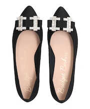 【Bridget Birkin】ビジューリボンバレエレインパンプス(554022)