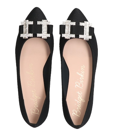 【Bridget Birkin】ビジューリボンバレエレインパンプス(554022)