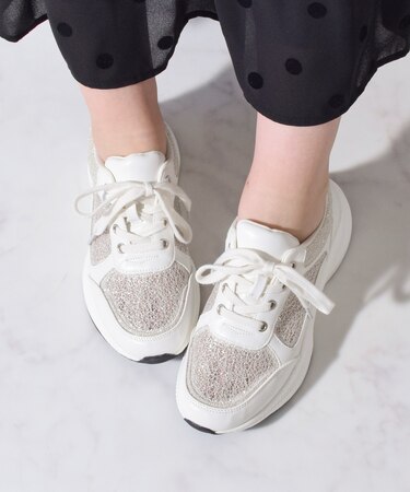 【Bridget Birkin】ラメレーススニーカー(555046)